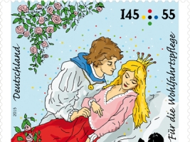 Briefmarke der Kuss von Dornroeschen