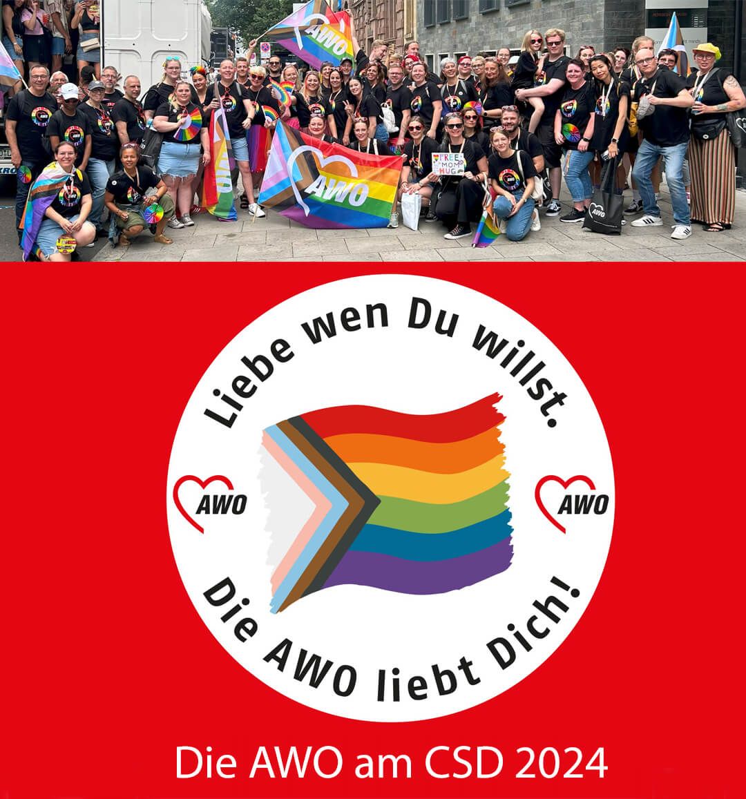 Gruppenbild der AWO Teilnehmer am CSD-2024