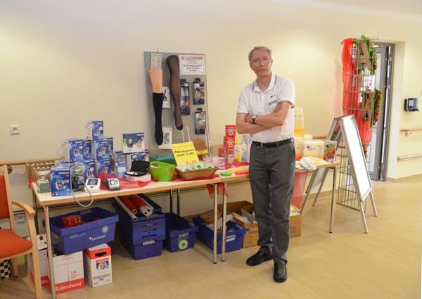 Infostand der lokalen Apotheke