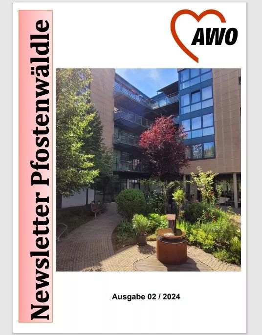 Deckblatt des Newsletter Ausgabe2 mit Ansicht der blühenden Pflanzen vor dem Haupteingang